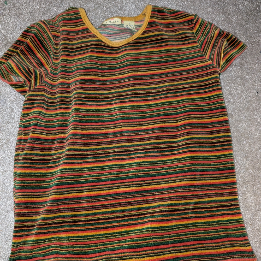 Striped Multicolor T-Shirt Fuzzy Hipster